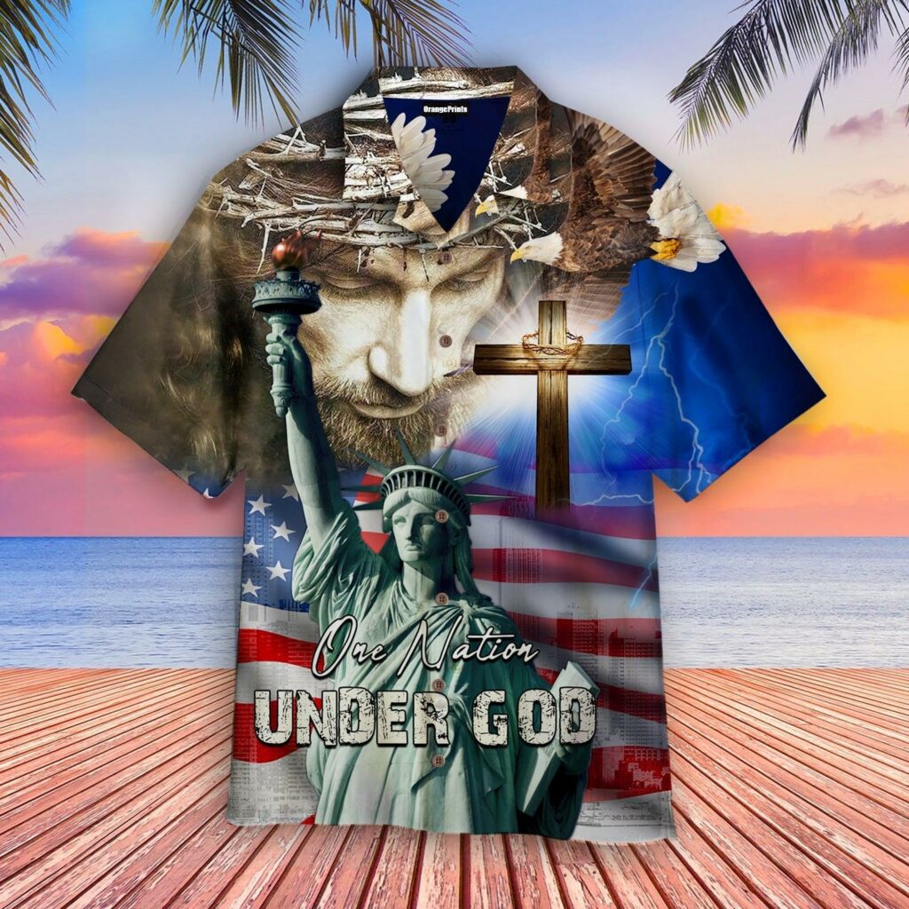 4th July One Nation Under God Independence Day Hawaiian Shirt | For Men & Women | HW5651