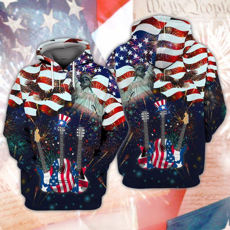 4th Of July Guitar Independence Day All Over Print | For Men & Women | HT9770