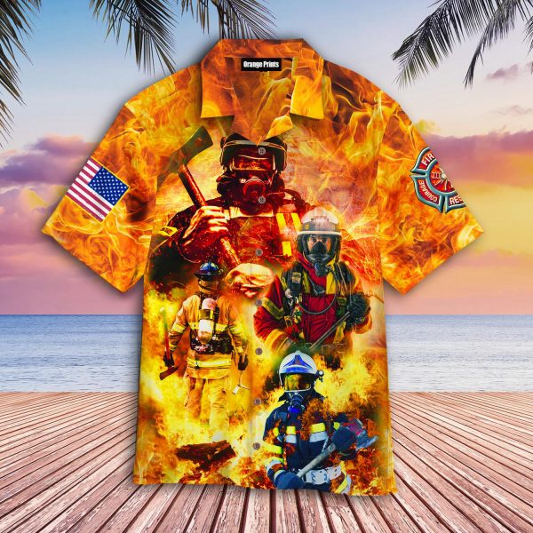4th Of July Independence Day Memorial Day Firefighter Family Country Feel Safe Hawaiian Shirt | For Men & Women | WT4046