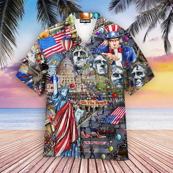 4th Of July My Patriotic Heart Beats Independence Day Hawaiian Shirt | For Men & Women | WT4066