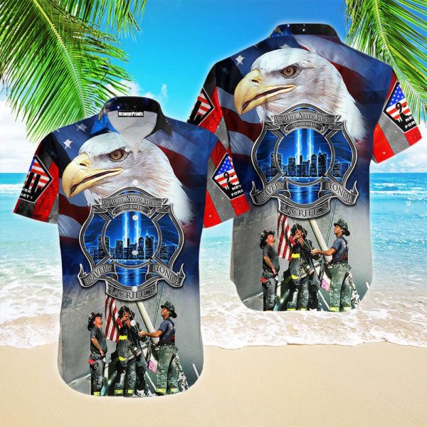 911 Never Forget Eagle American Flag Patriot Day Hawaiian Shirt | For Men & Women | WT6889