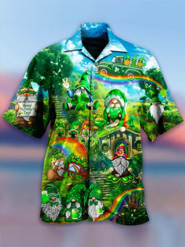 Amazing Irish Gnomes So Cute On St Patrick Day Green Hawaiian Shirt | For Men & Women | HL1646