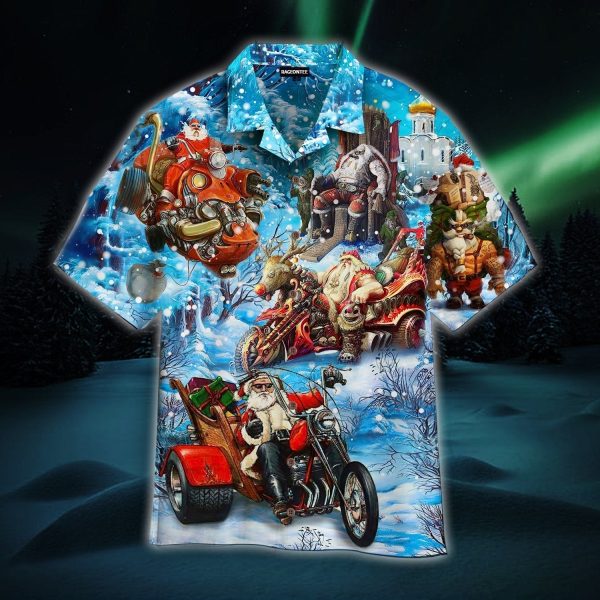 Amazing Santa Biker Christmas Hawaiian Shirt | For Men & Women | WT1006