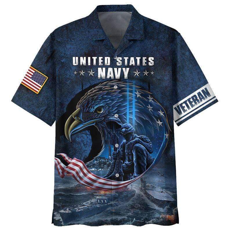 Amazing US Navy Veteran Eagle Hawaiian Shirt | For Men & Women | HW8468