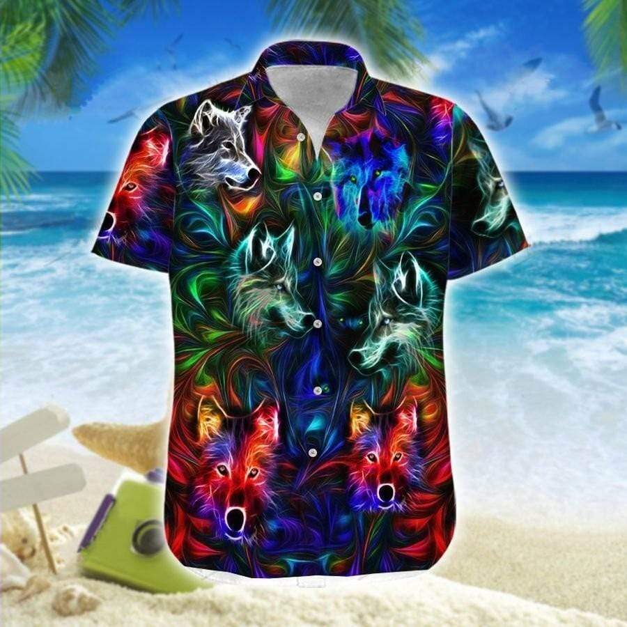 Amazing Wolf Neon Hawaiian Shirt | For Men & Women | HW7427