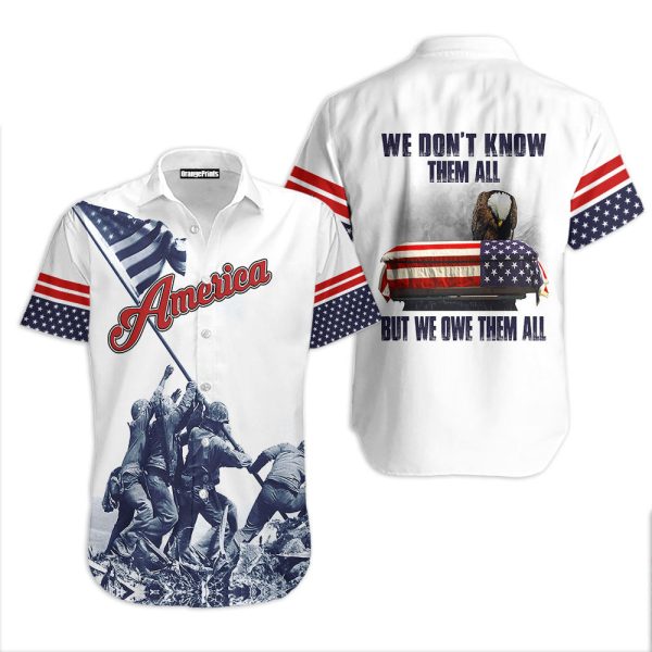 America Eagle We Don’t Know Them All But We Owe Them All Hawaiian Shirt | For Men & Women | HW8560