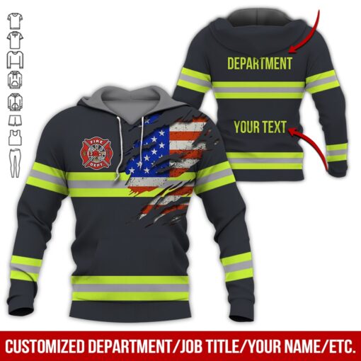 America Firefighter Style Custom Name All Over Print | For Men & Women | CN5336