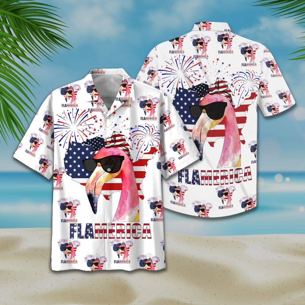 America Flag Flamingo Hawaiian Shirt | For Men & Women | HW7554