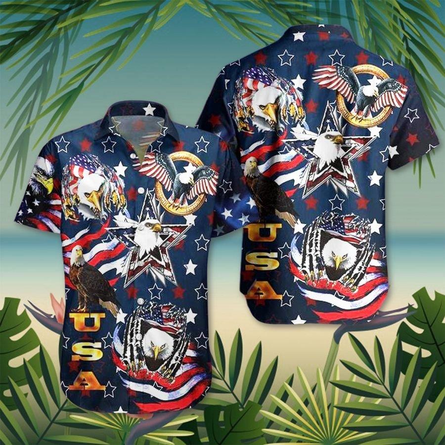 American Eagle Patriotic Hawaiian Shirt | For Men & Women | HW8394