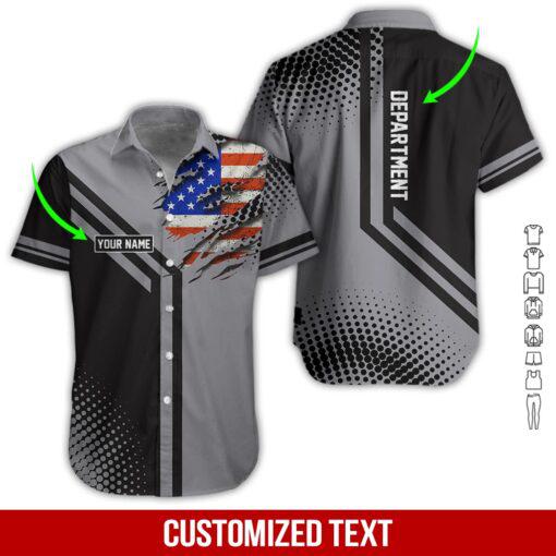 American Heavy Equipment Workwear Custom Name & Department Hawaiian Shirt | For Men & Women | HN3538
