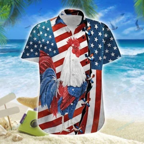 American Rooster Hawaiian Shirt | For Men & Women | HW6204