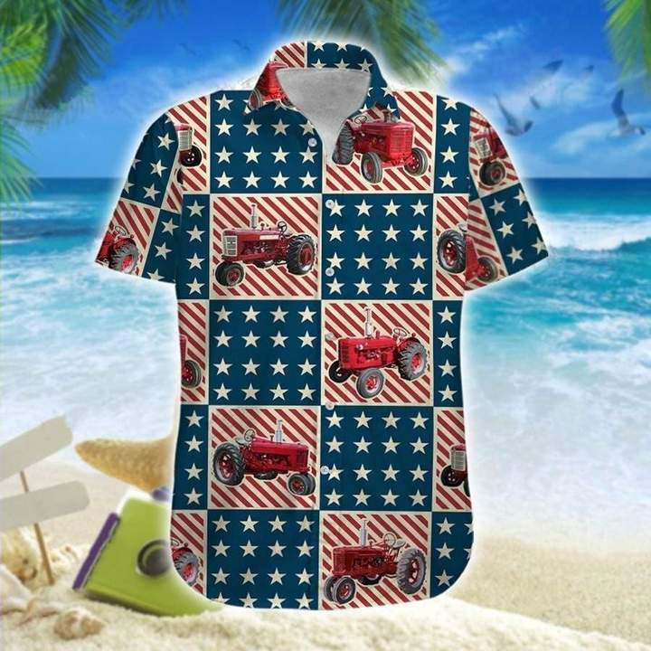 American Tractor 4th of July Hawaiian Shirt | For Men & Women | HW5079