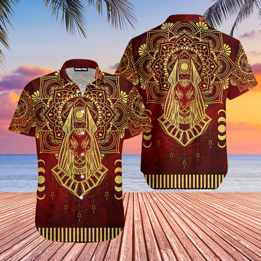 Anubis Pattern In Red Hawaiian Shirt | For Men & Women | WT5916