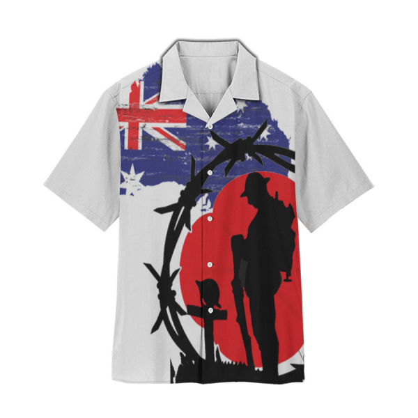 Anzac Day Beach Australian Map Flag Hawaiian Shirt | For Men & Women | HL2383