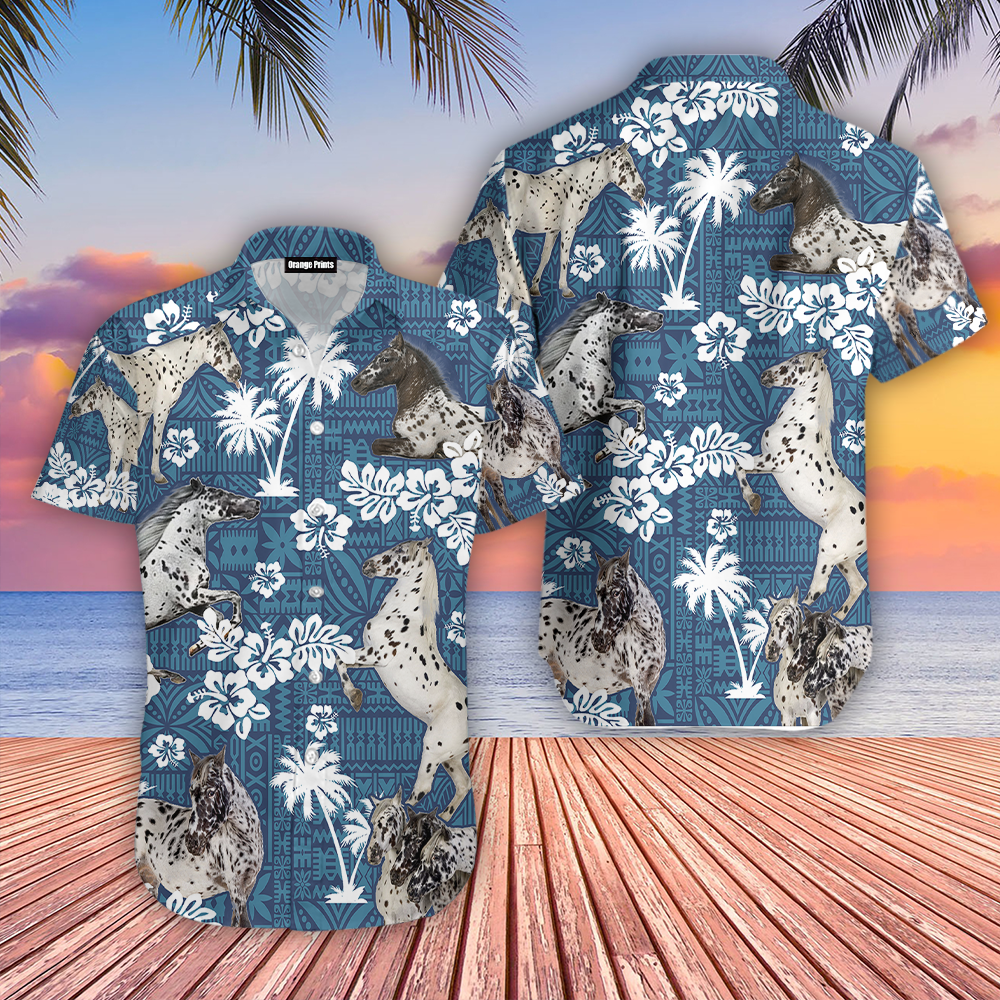 Appaloosa Horse Blue Tribal Hawaiian Shirt | For Men & Women | HW8593