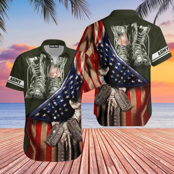 Army Veteran US Flag Hawaiian Shirt | For Men & Women | WT5990