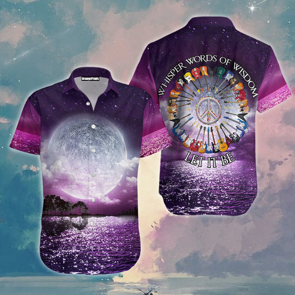 Around The Moon Guitars Hippie Peace Life Hawaiian Shirt | For Men & Women | WT5399