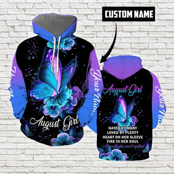 August Girl Hoodie Custom Name All Over Print | For Men & Women | CN2016