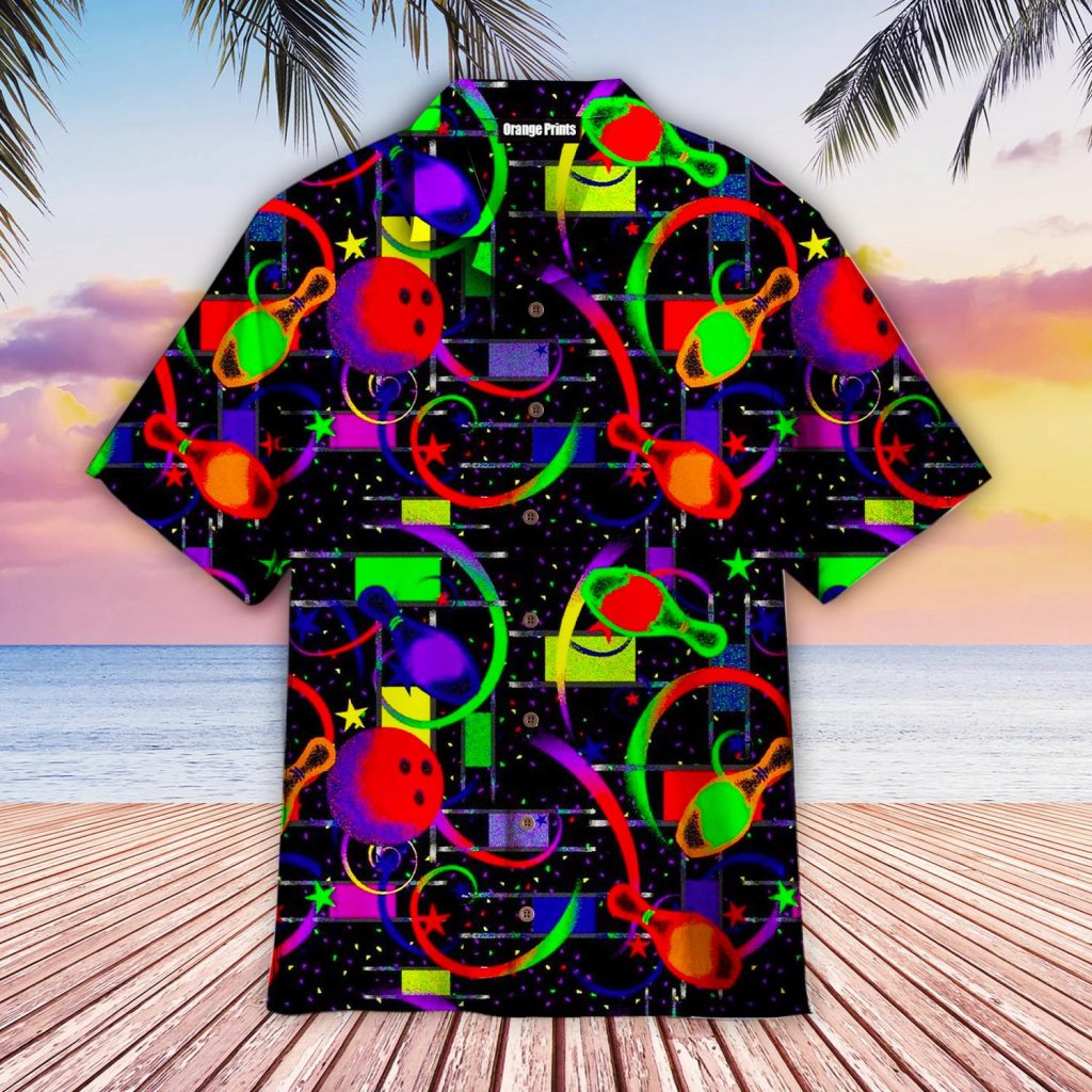 Awesome Bowling In Space Colorful Light Hawaiian Shirt | For Men & Women | WT3017