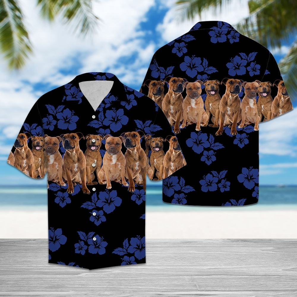 Awesome Staffordshire Bull Terrier Hawaiian Shirt | For Men & Women | HL1557