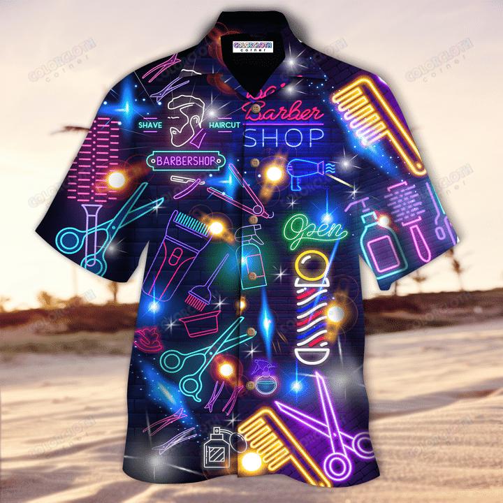 Baber Shop Tool Neon Hawaiian Shirt | For Men & Women | HW5132