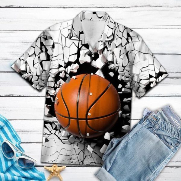 Basketball Broken Wall Hawaiian Shirt | For Men & Women | HW5422