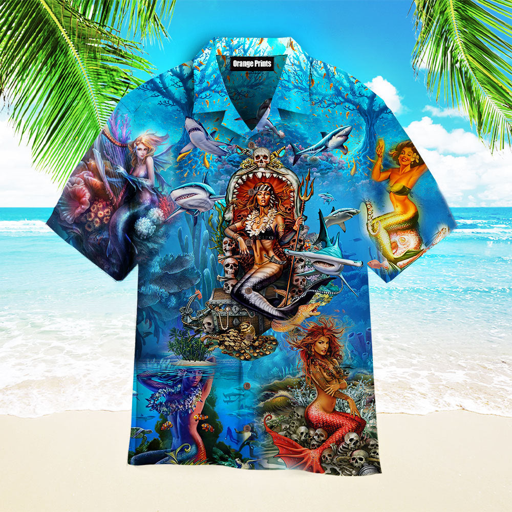 Beautiful Mermaid In The Ocean Hawaiian Shirt | For Men & Women | HW4238