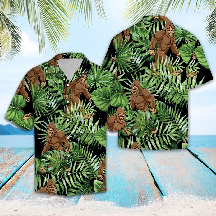 Bigfoot Green Tropical Hawaiian Shirt | For Men & Women | HW5400