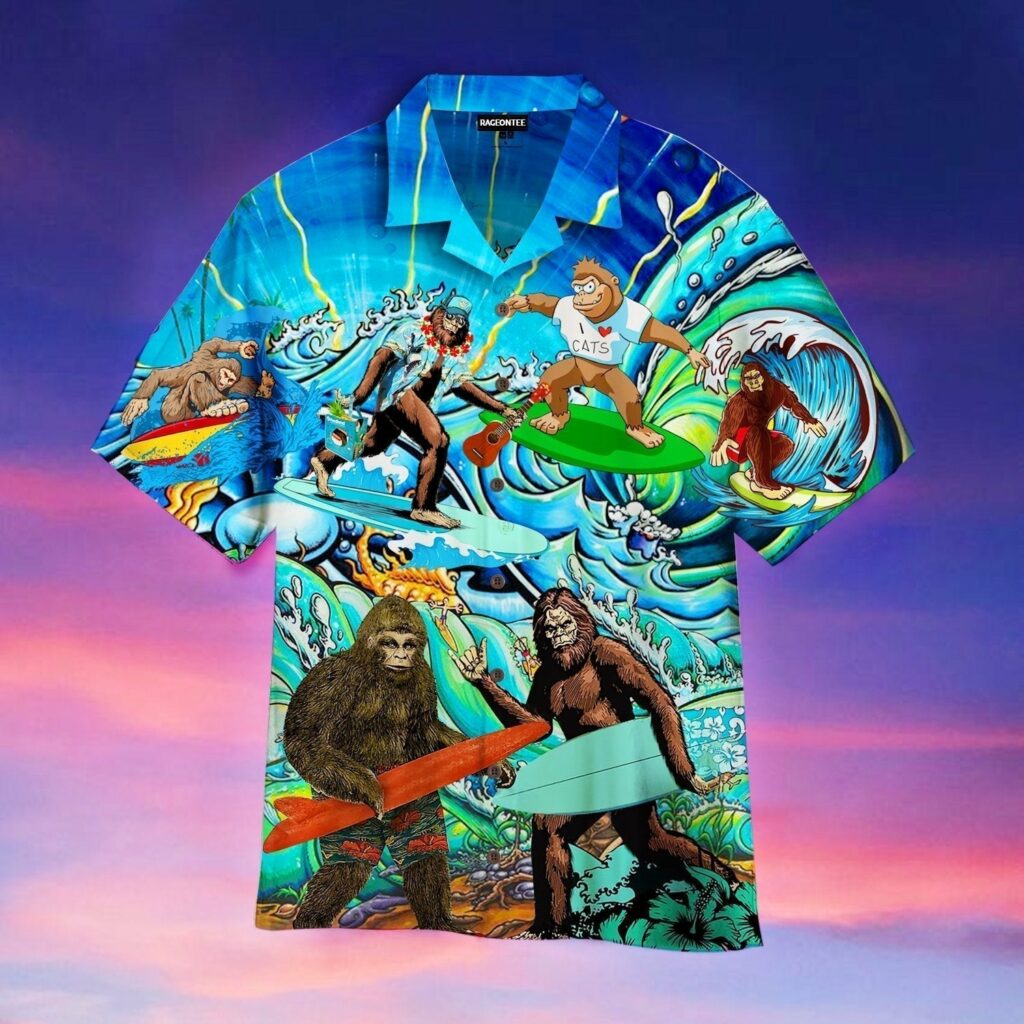 Bigfoot Surfing Hawaiian Shirt | For Men & Women | WT1341