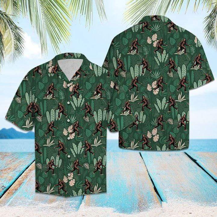Bigfoot Tropical Palm Camping Hawaiian Shirt | For Men & Women | HW3151