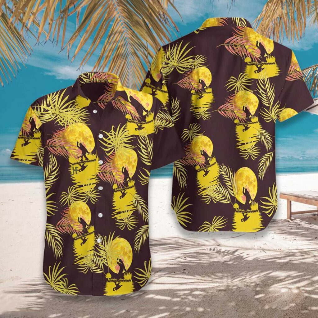 Bigfoot Yellow Moon Hawaiian Shirt | For Men & Women | HW6341