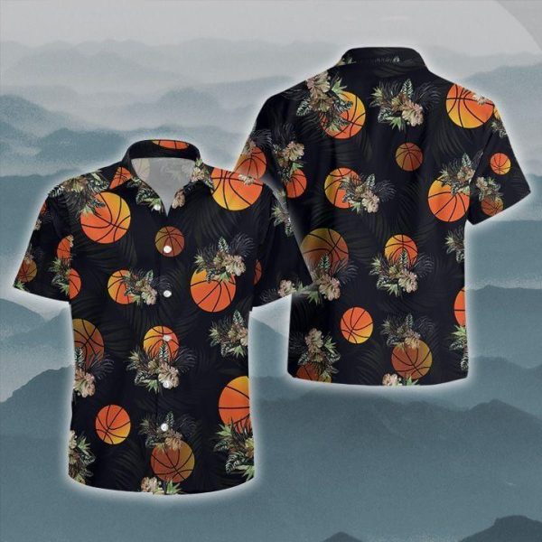 Black Basketball Hawaiian Shirt | For Men & Women | HW3345
