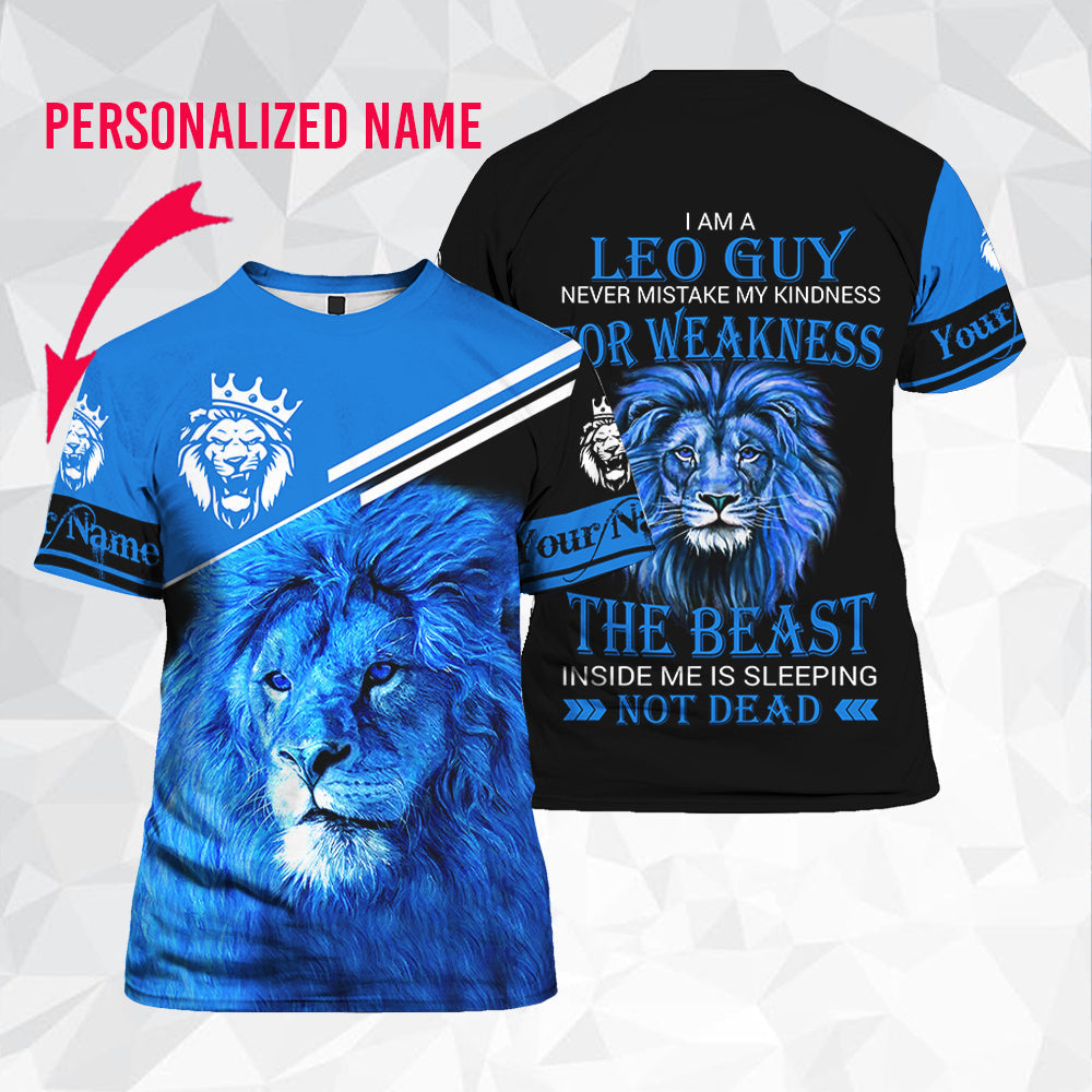 Blue King Lion Leo Guy Custom Name All Over Print | For Men & Women | CN2221