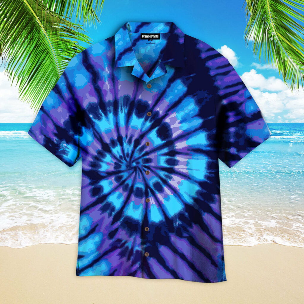 Blue Tie Dye Style Hawaiian Shirt | For Men & Women | WT7222