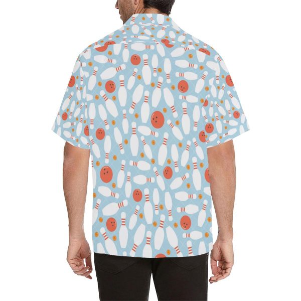 Bowling Ball Bowling Pins Blue Blackground Hawaiian Shirt | For Men & Women | HL2236