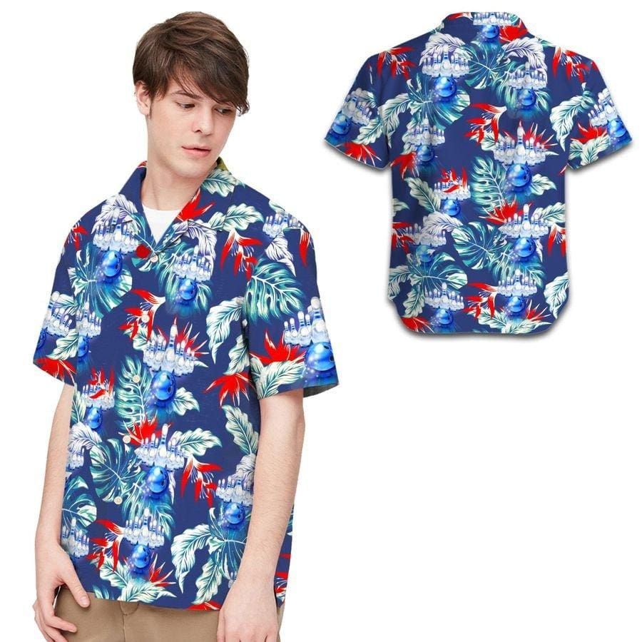 Bowling Tropical Leaves Hawaiian Shirt | For Men & Women | HL2259