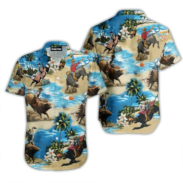Bull Riding Hawaiian Shirt | For Men & Women | HW4586
