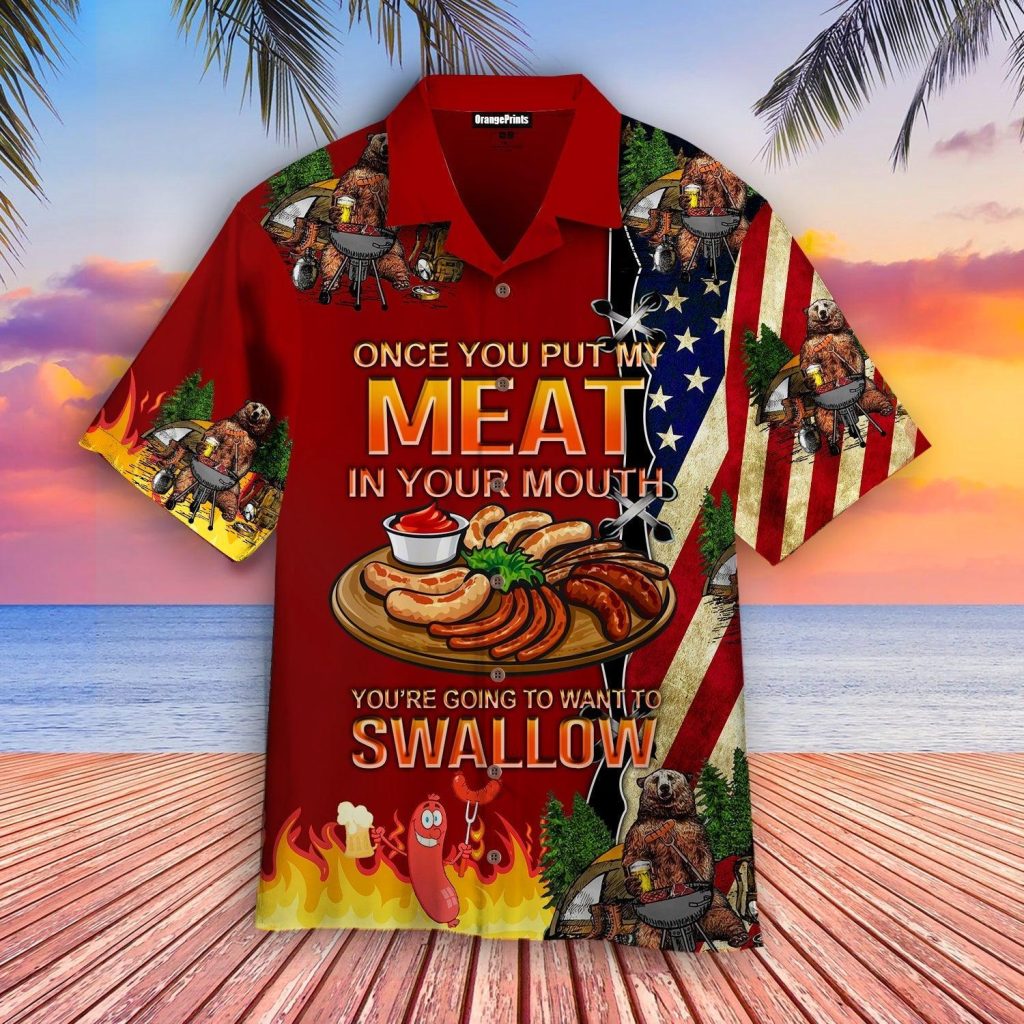 Camping Bear Put My Meat Want To Swallow Hawaiian Shirt | For Men & Women | HW4174