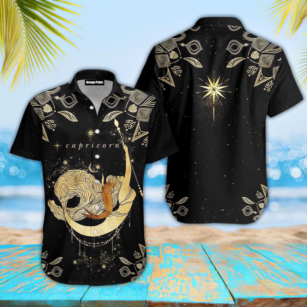 Capricorn Golden Zodiac Hawaiian Shirt | For Men & Women | WT6099
