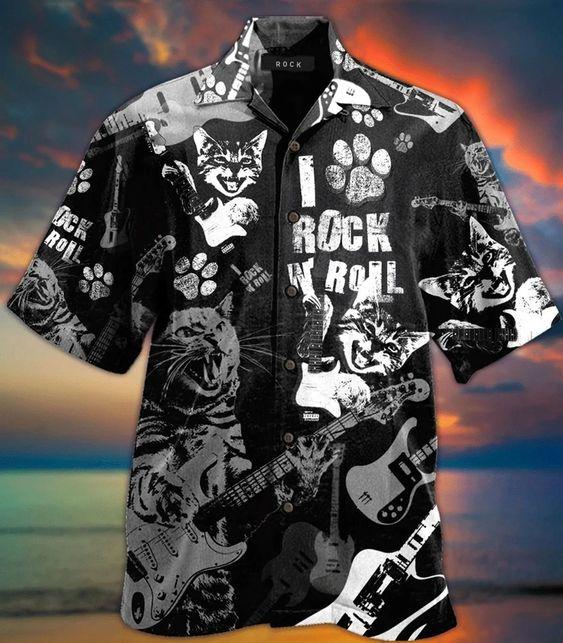 Cat I Rock N Roll Hawaiian Shirt | For Men & Women | HW4011