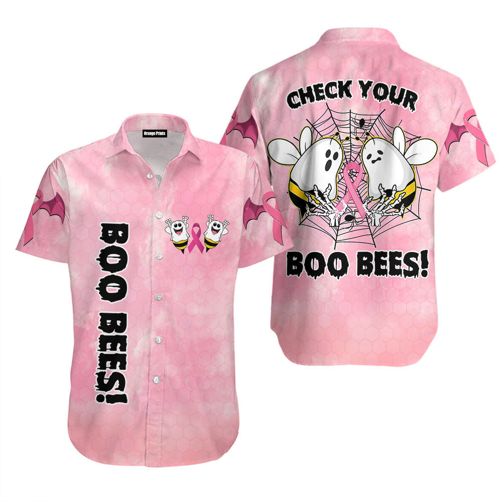 Check Your Boo Bees Funny Breast Cancer Awareness Hawaiian Shirt | For Men & Women | WT2206