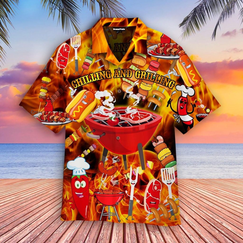 Chilling And Grilling Bbq Hawaiian Aloha Hawaiian Shirt | For Men & Women | HL3189