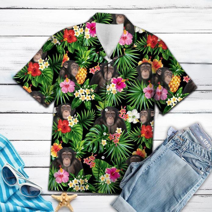 Chimpanzee Pineapple Tropical Hawaiian Shirt | For Men & Women | HW5402