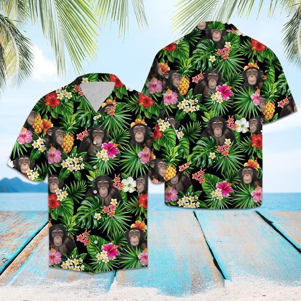Chimpanzee Pineapple Tropical Hawaiian Shirt | For Men & Women | HW5402