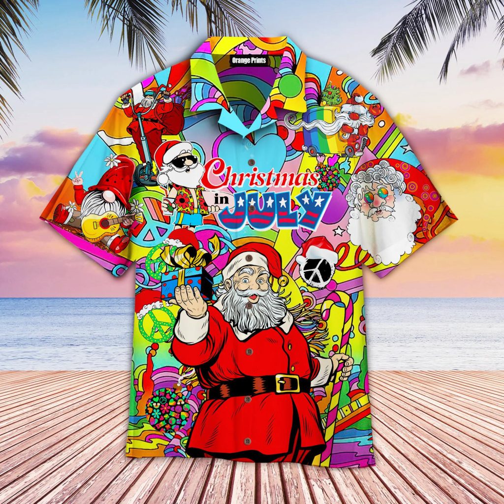 Christmas In July Hippie Santa Claus Hawaiian Shirt | For Men & Women | WT9128
