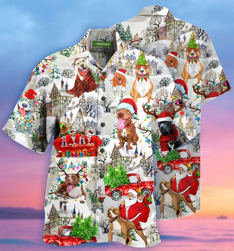 Christmas Pit Bulls Hawaiian Shirt | For Men & Women | HW1693