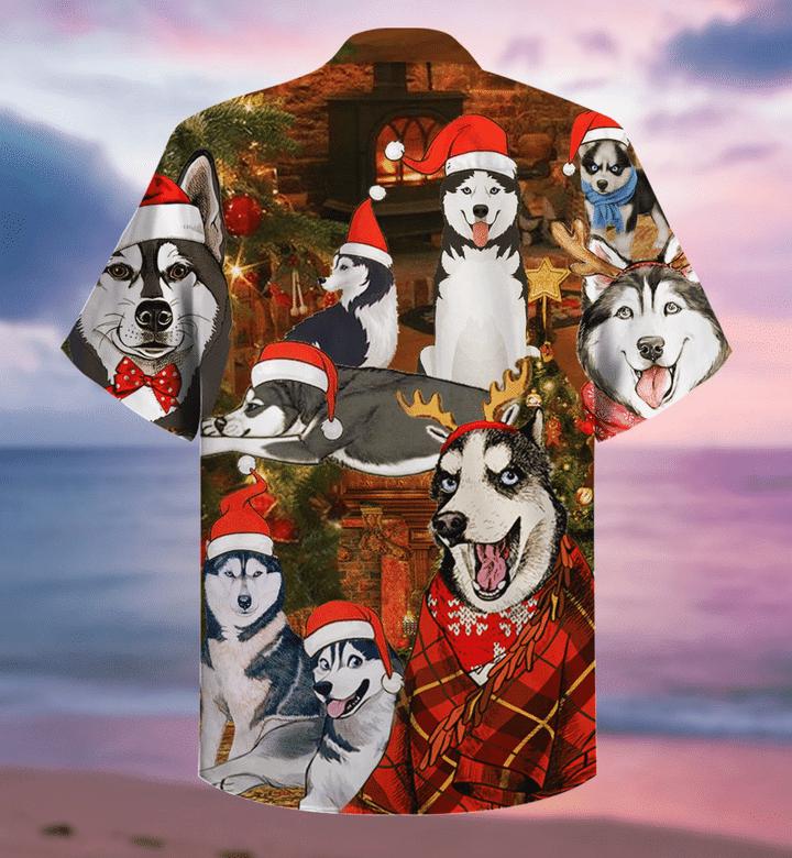 Christmas With Husky Hawaiian Shirt | For Men & Women | HW2010
