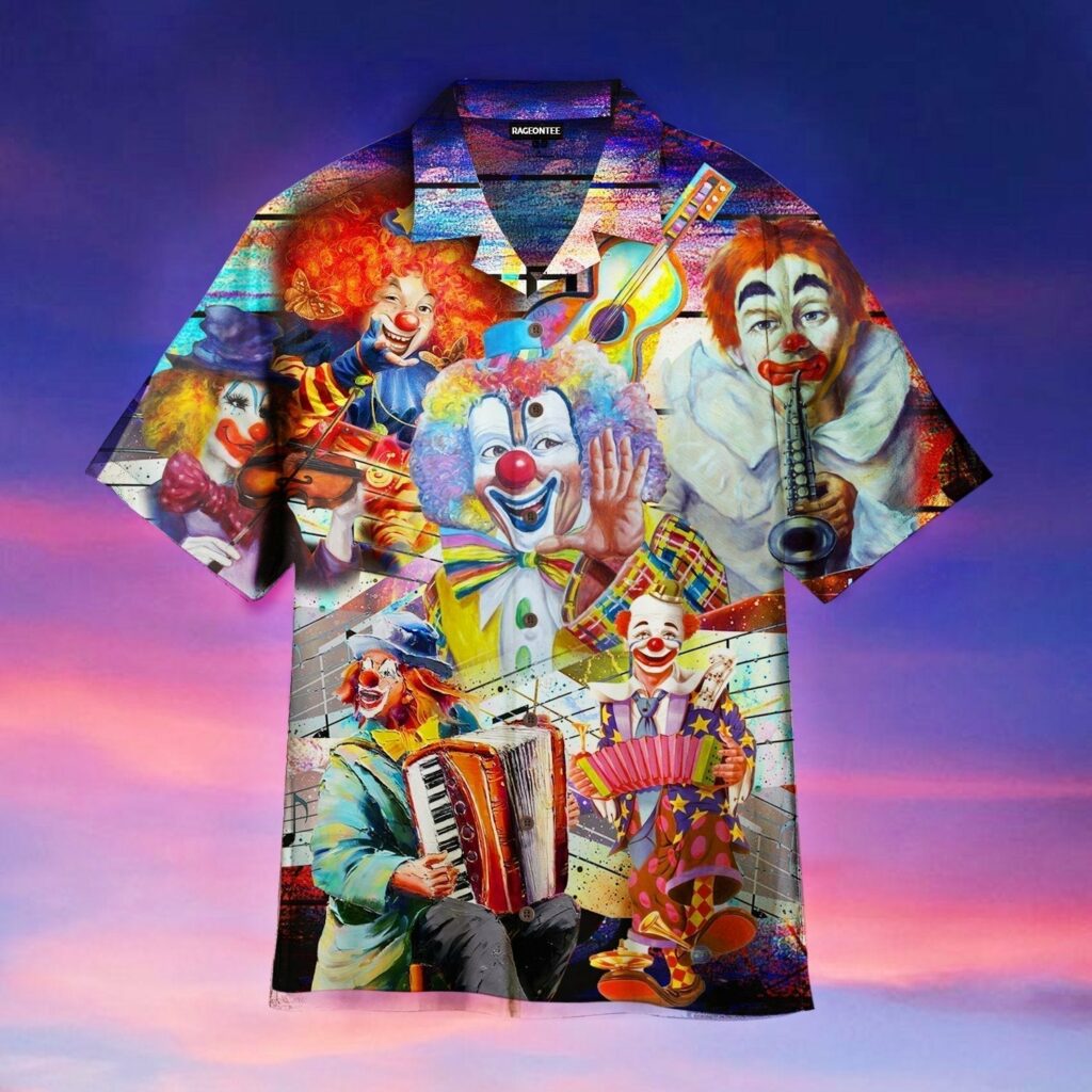 Circus Clowns Musician Player Halloween Hawaiian Shirt | For Men & Women | WT1235