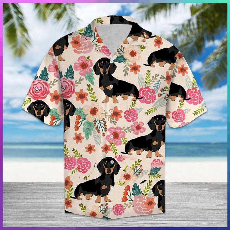 Colorful Dachshund Flower Hawaiian Shirt | For Men & Women | HW5051