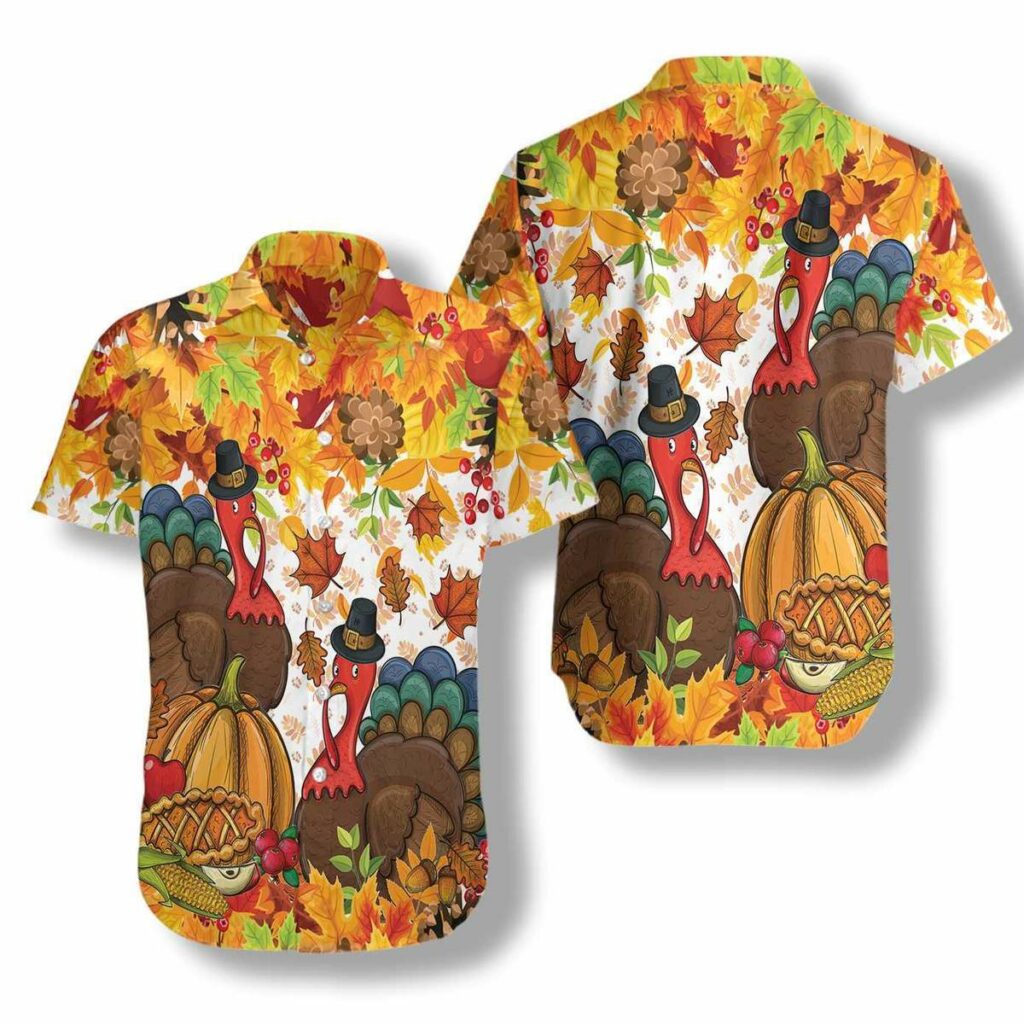 Colorful Festive Thanksgiving Hawaiian Shirt | For Men & Women | HW7258